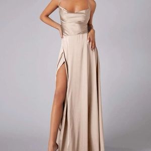The cutest champagne bridesmaid dress